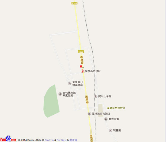 内蒙古阿尔山汽车营地地图